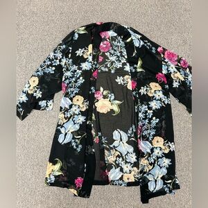 Sheer Floral Kimono - One Size Fits All